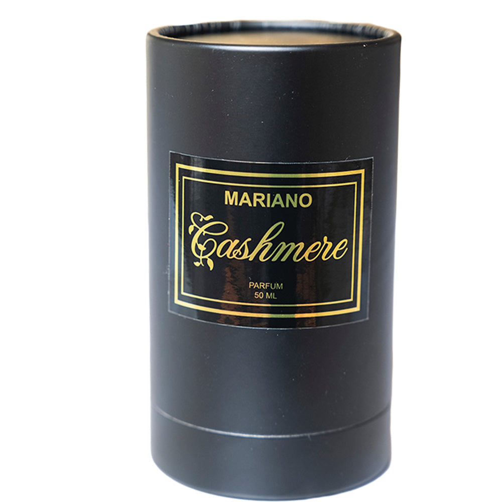 Mariano Cashmere Parfum 50 ML with amber, musk, and vanilla notes.