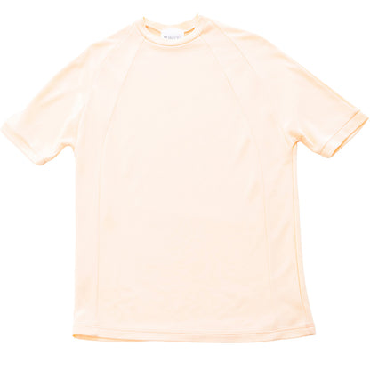 Beige Mariano tee with crewneck and short sleeves in a clean, minimal design.